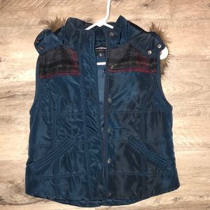 Navy w/ plaid vest